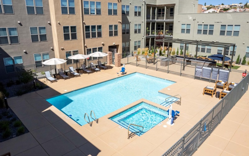 swimming pool in a courtyard