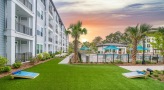 game lawn with corn hole