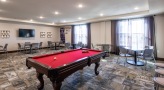 a pool table in a room