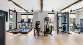 a gym with exercise equipment