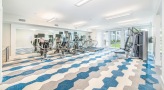 a gym with exercise equipment