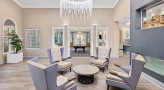Lounge with ample seating and bright lighting