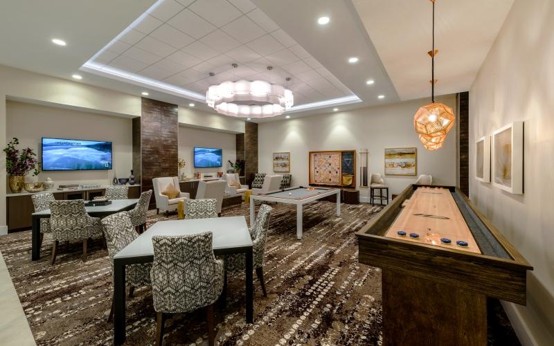 clubhouse with shuffleboard table