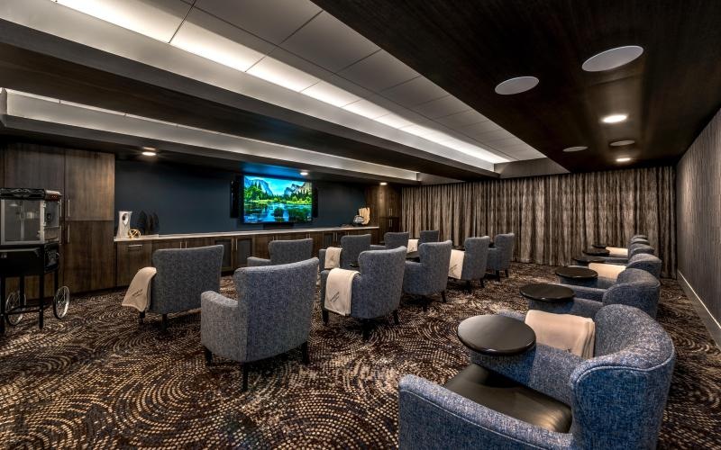 movie room with seating