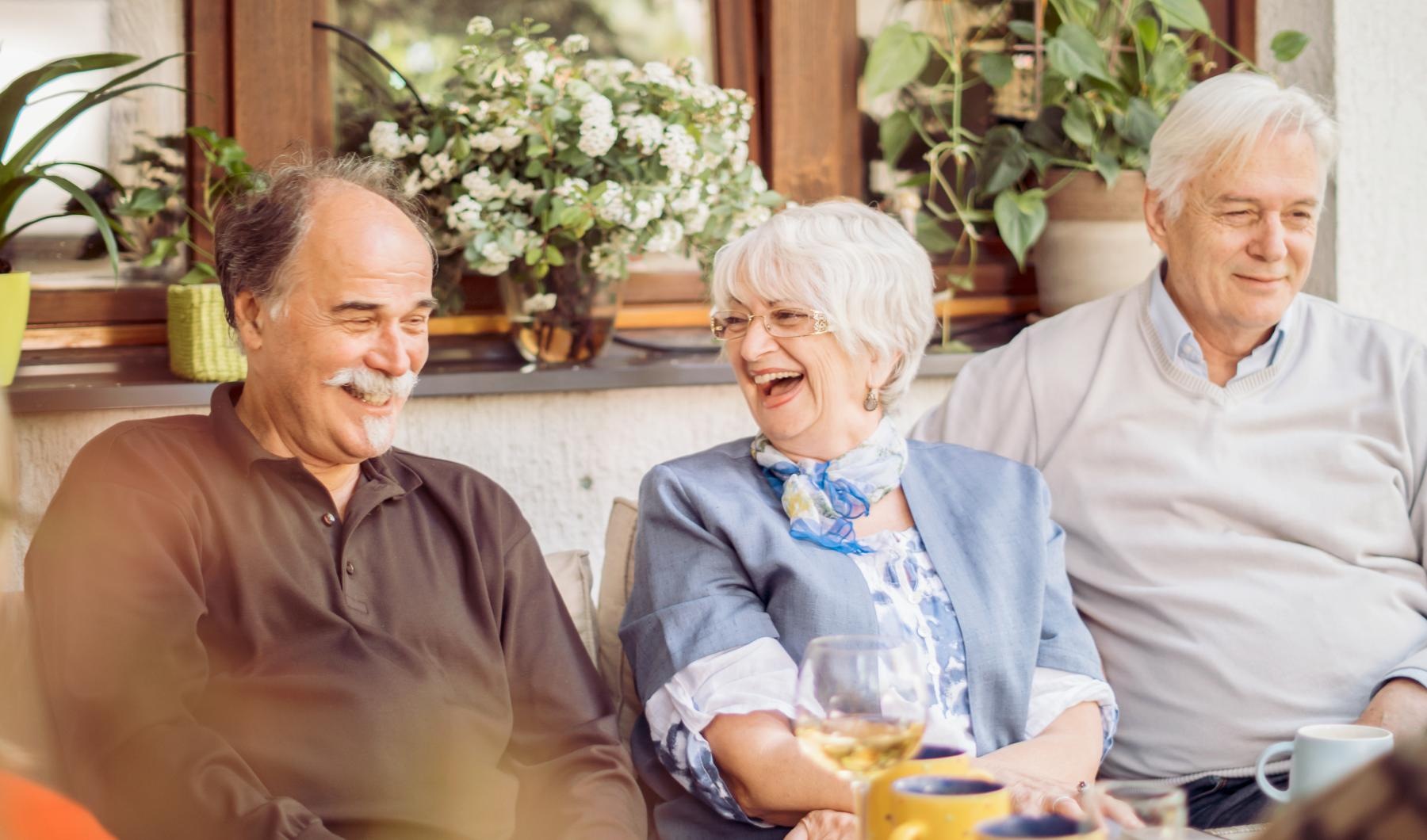 Your Story to Create a group of people sitting at a table of drinks