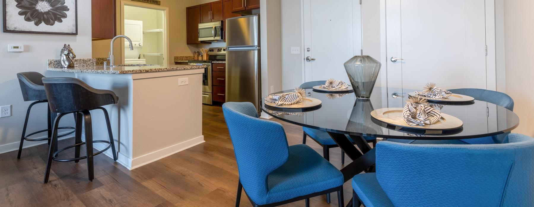 kitchen next to dining area