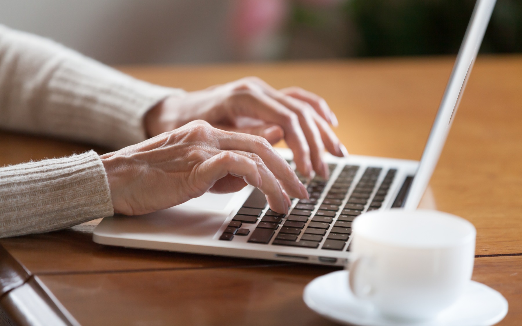 A person typing a a laptop A person typing a a laptop