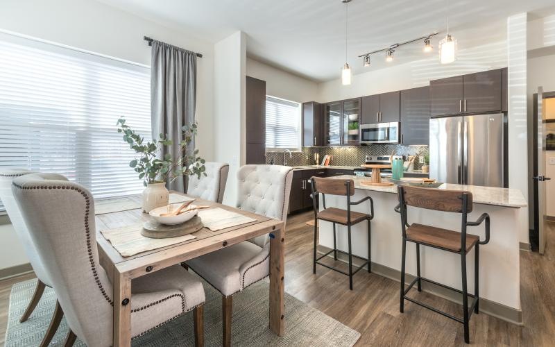 dining area open to kitchen