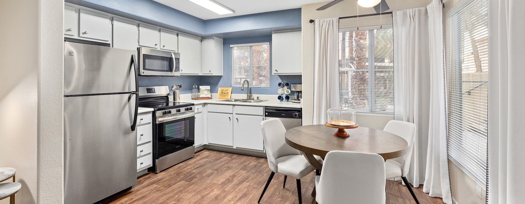 Well-lit kitchen with ample counter space