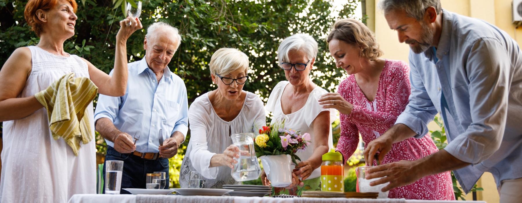 Group of people hanging out enjoying drinks