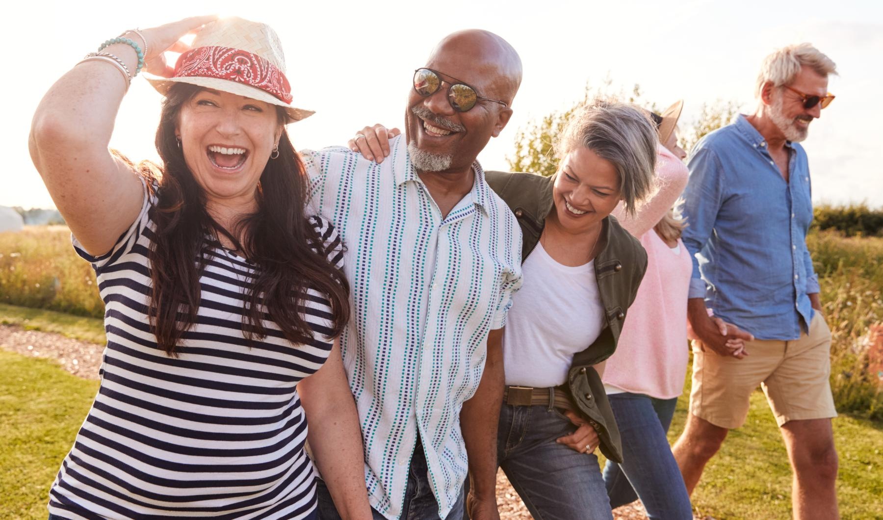 Your Story to Create Group of friends hangin out laughing