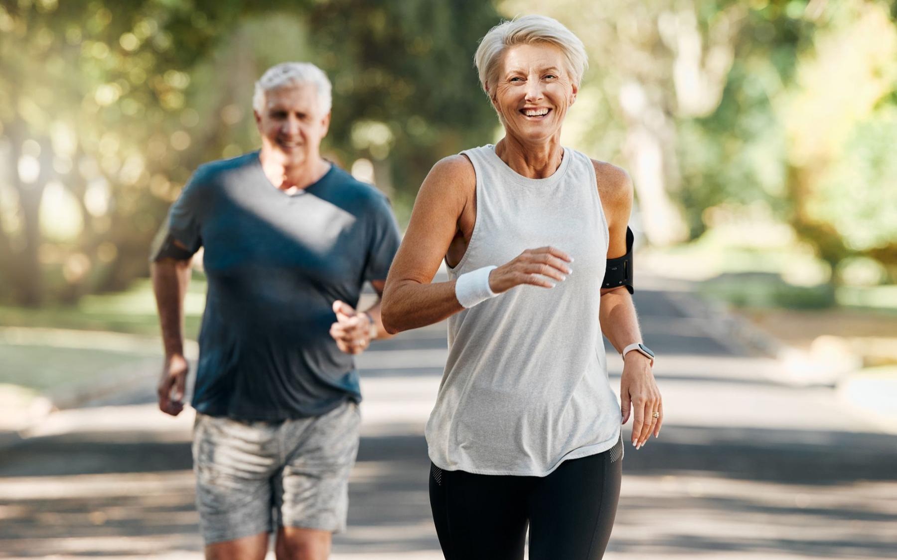 Find your perfect fit at Overture Riverwalk a man and woman running