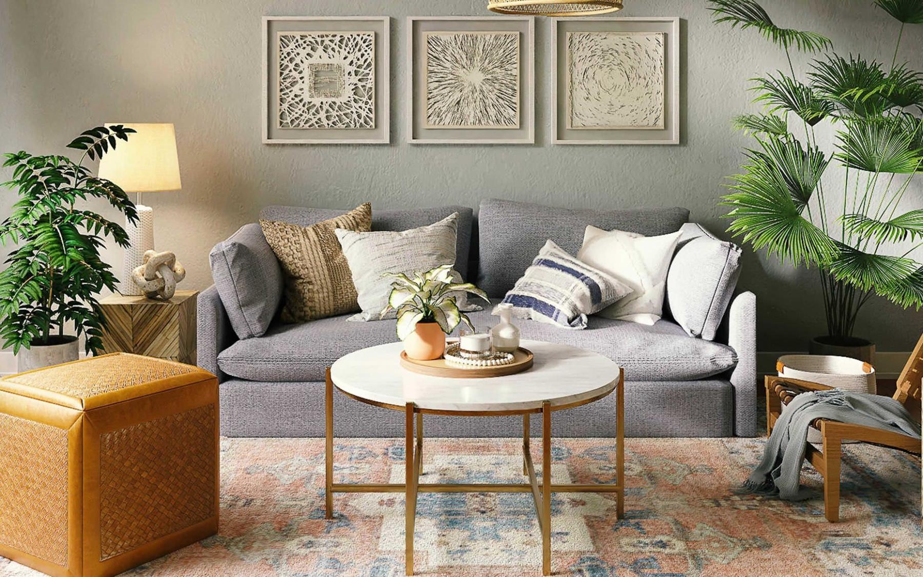 Living Room Spacious and well lit living room with wood floors and large windows