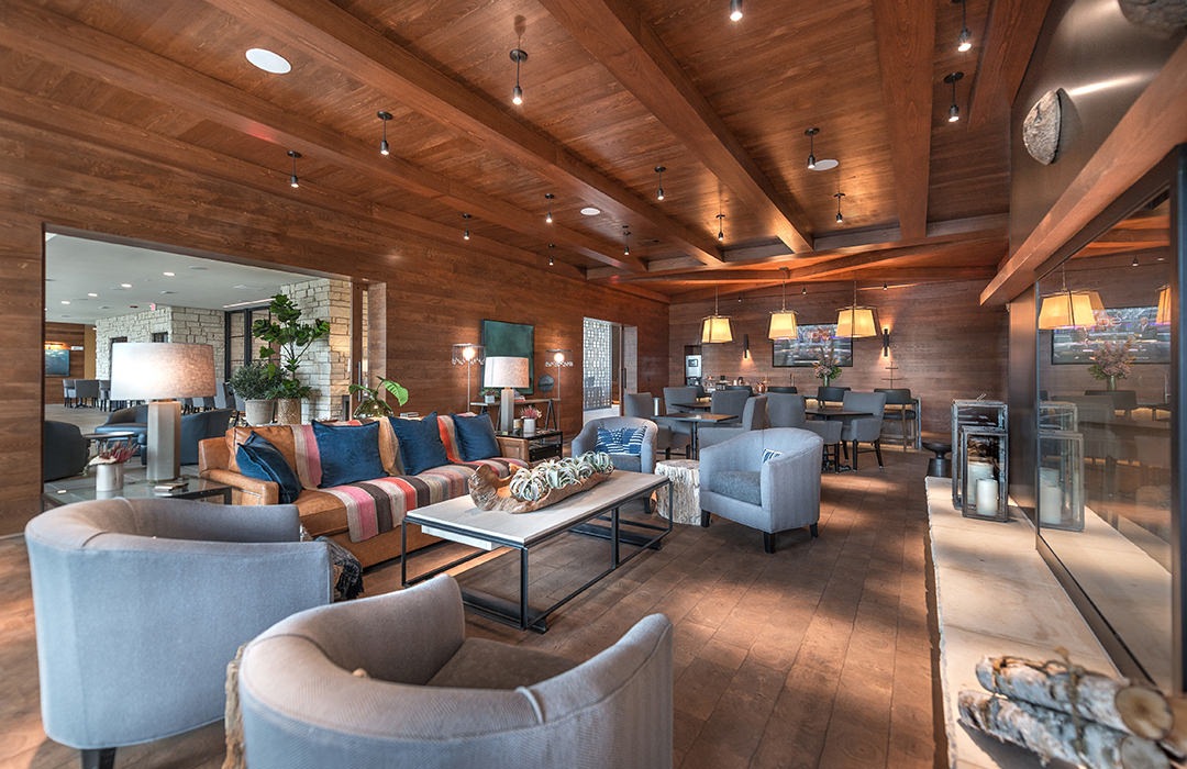 Large well lit lobby with seating 