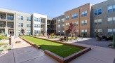 bocce ball court in a courtyard