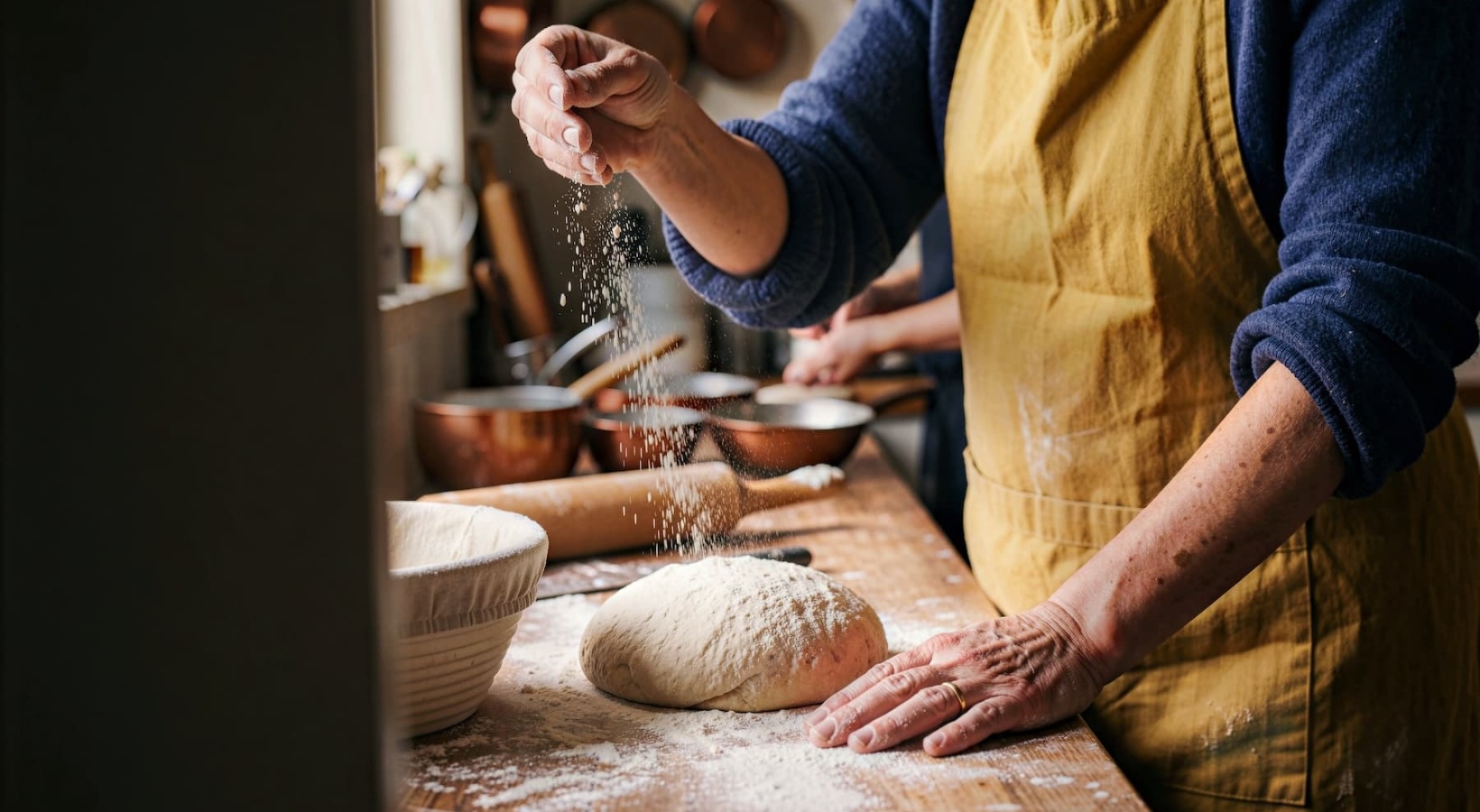 a person with dough