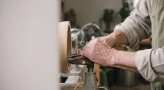 a person with equipment