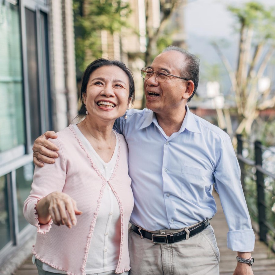 Lifestyle Couple on a walk smiling