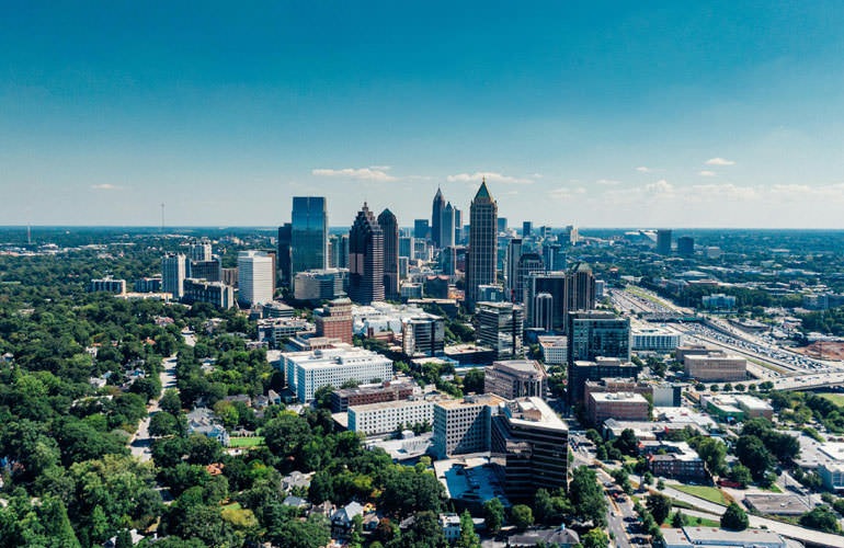 aerial view of city
