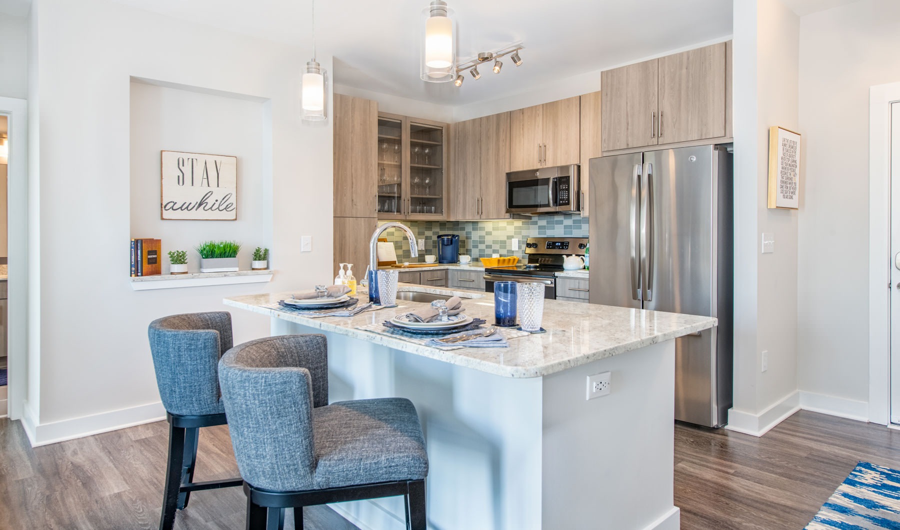 The essence of exceptional living a kitchen with a table and chairs