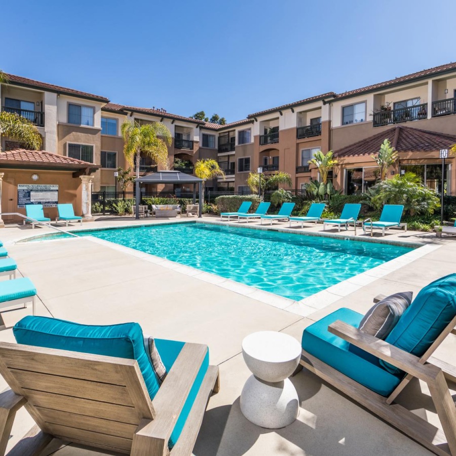 Swimming Pool Large sparkling blue pool