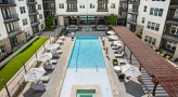 Large swimming pool with sparkling blue water