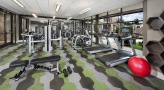 a gym with exercise equipment