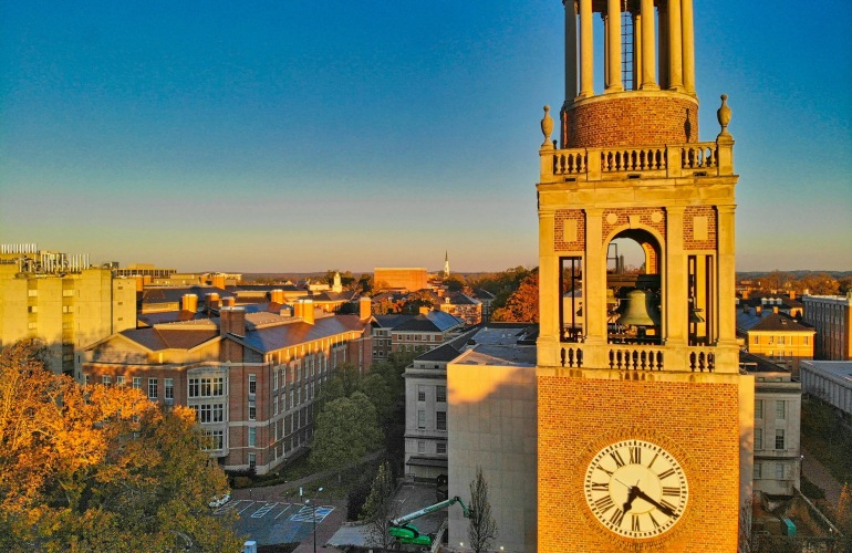 An external view of a clock tower