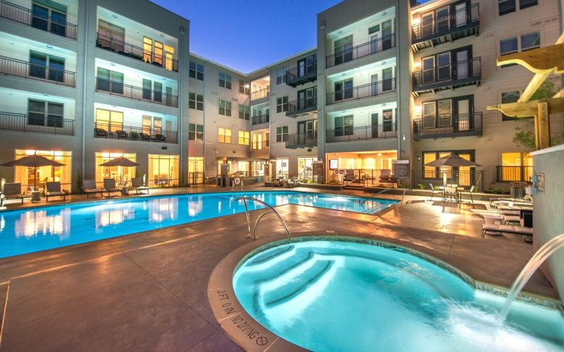 pool in a courtyard