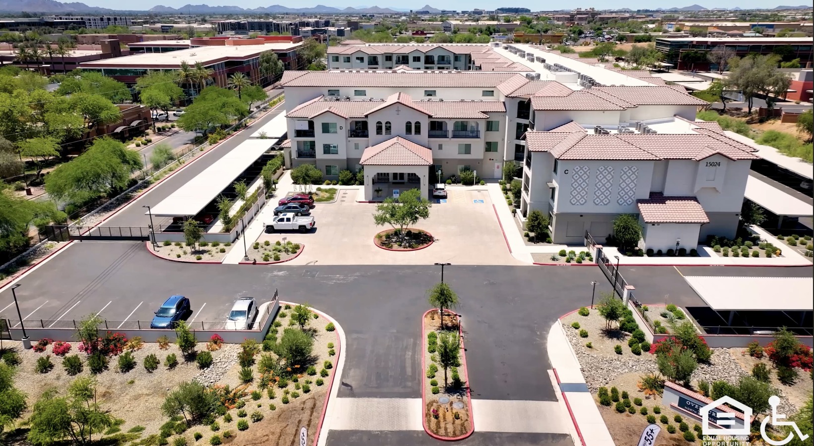 aerial of property showing lush landscaping
