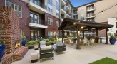 Large covered patio with seating 