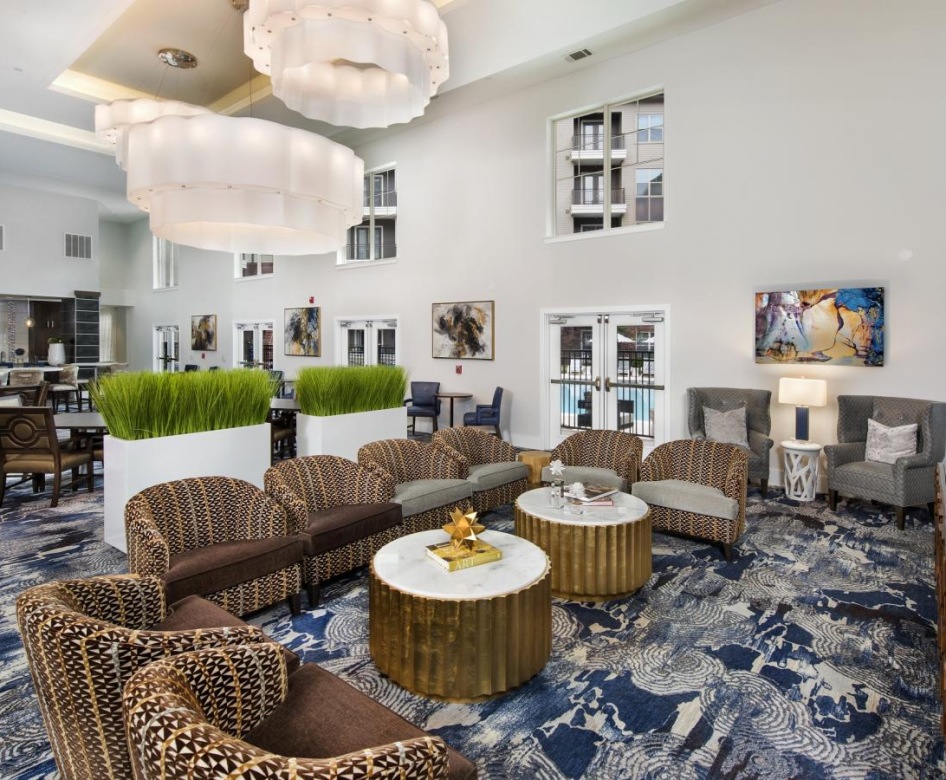 Well lit lounge with ample seating