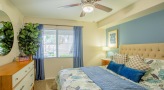 bedroom with a large window