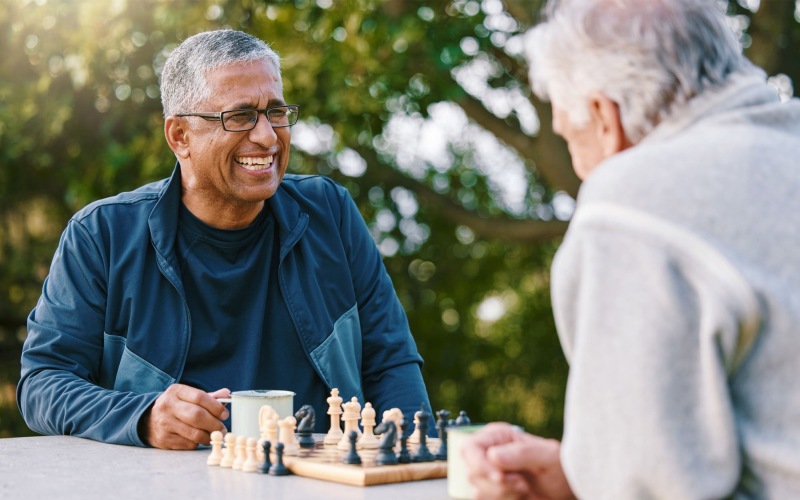 Love where you live two men playing chess