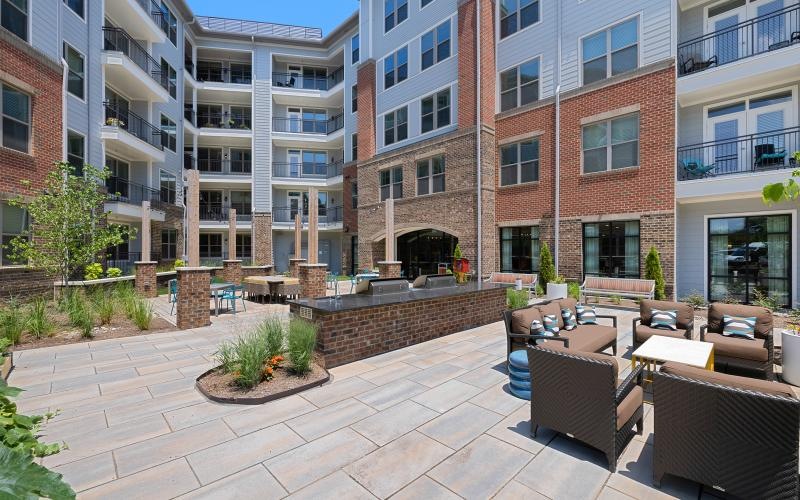 Large courtyard with seating