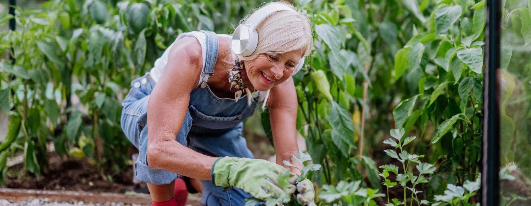 Woman working in the community garden 