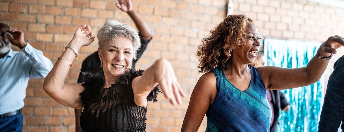two women at a party